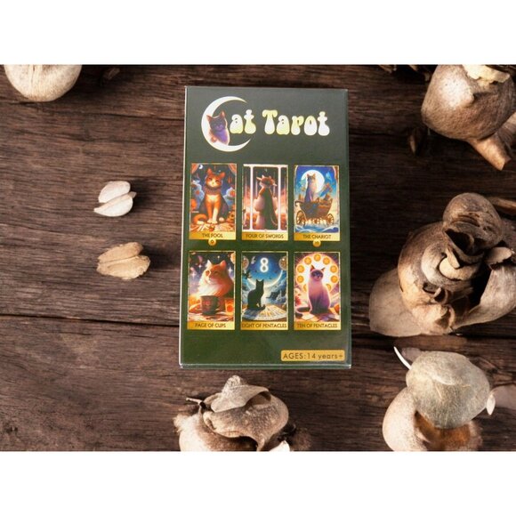 Cat Tarot Card Deck 78 Cards, 4.13" x 2.48" Mystical Cat Artwork NIB - Picture 2 of 11